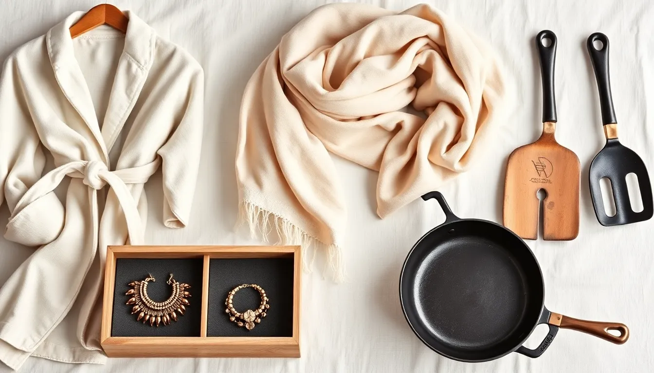 Elegant cottagecore gifts under $50 including linen robes, cashmere scarves, vintage jewelry, and gardening tools